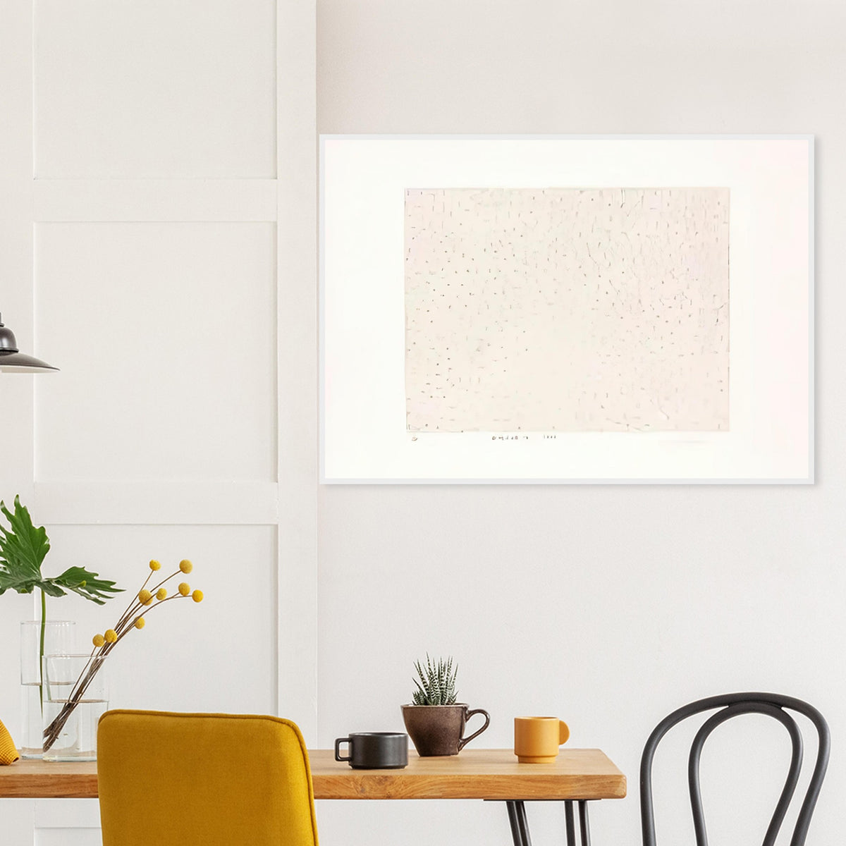 Yayoi Kusama framed print — Infinity Nets (B) [Kusama 204] explores Kusama’s Infinity Net as a field built from countless repeated marks
