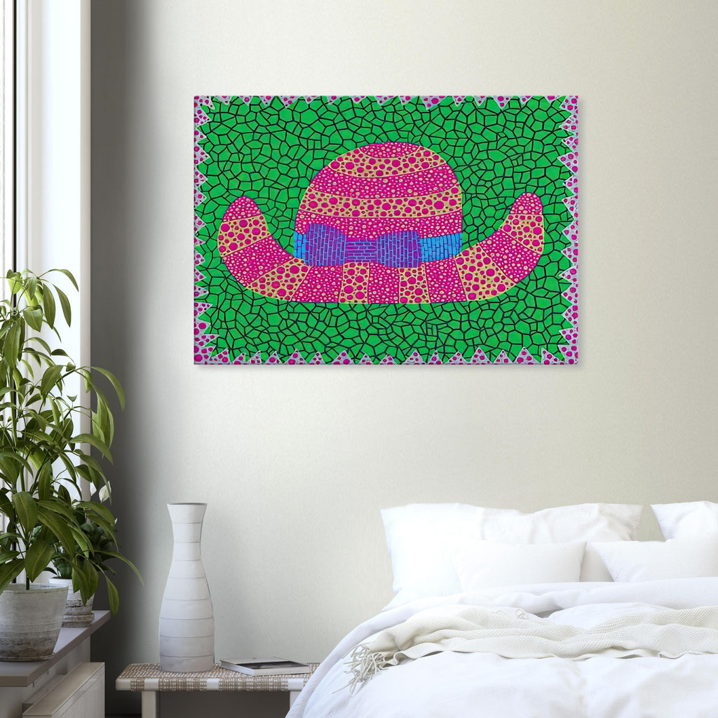 Yayoi Kusama canvas print — Hat II turns an everyday hat into a subject for playful observation