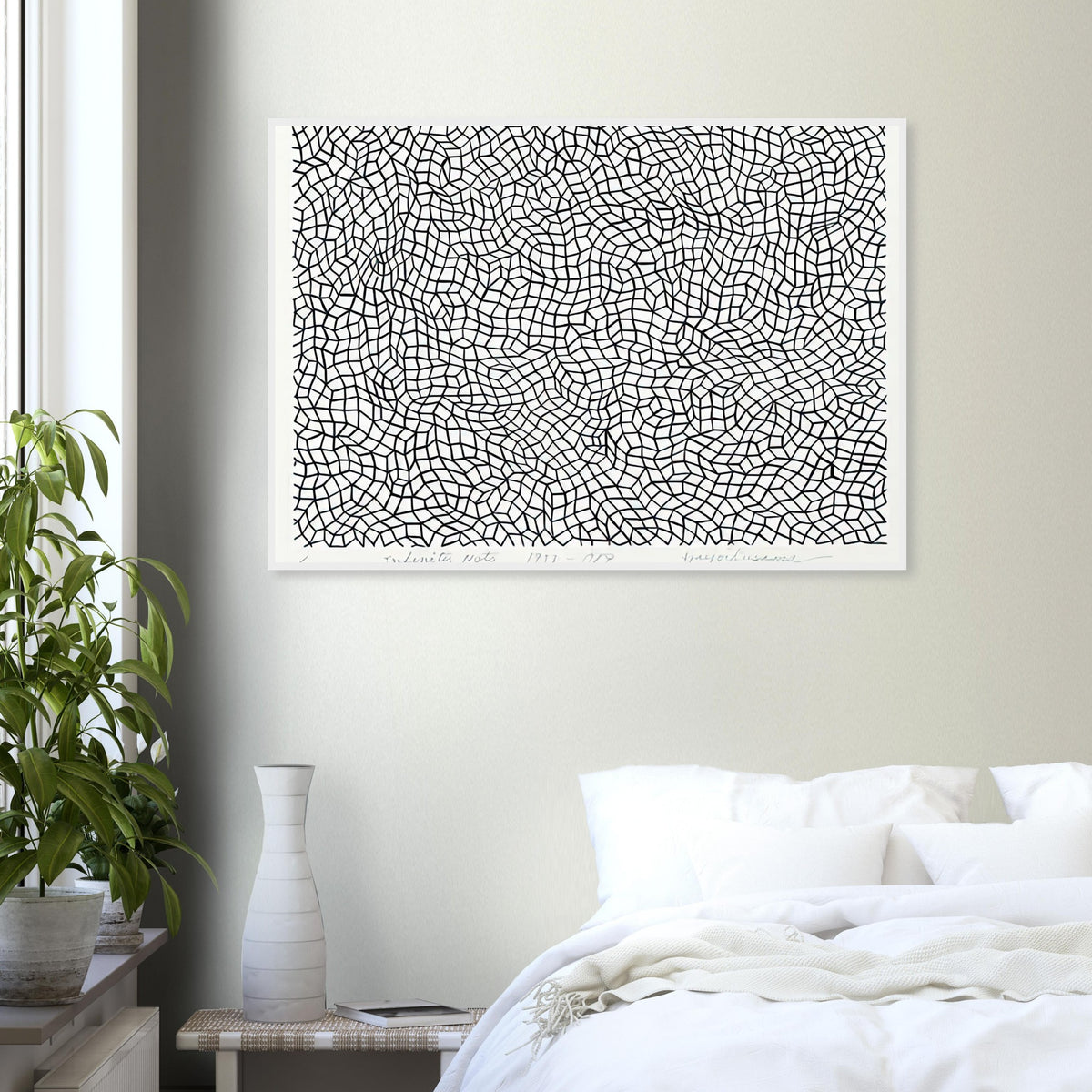 Yayoi Kusama framed print — Infinity Nets [Kusama 48] explores Kusama’s Infinity Net as a field built from countless repeated marks