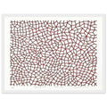 Yayoi Kusama framed print — Infinity Nets [Kusama 76] explores Kusama’s Infinity Net as a field built from countless repeated marks, white frame, 30x40 cm / 12x16″