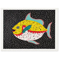 Yayoi Kusama poster — Fish gives the fish’s streamlined body and sense of underwater movement a graphic role, 15x20 cm / 6x8″
