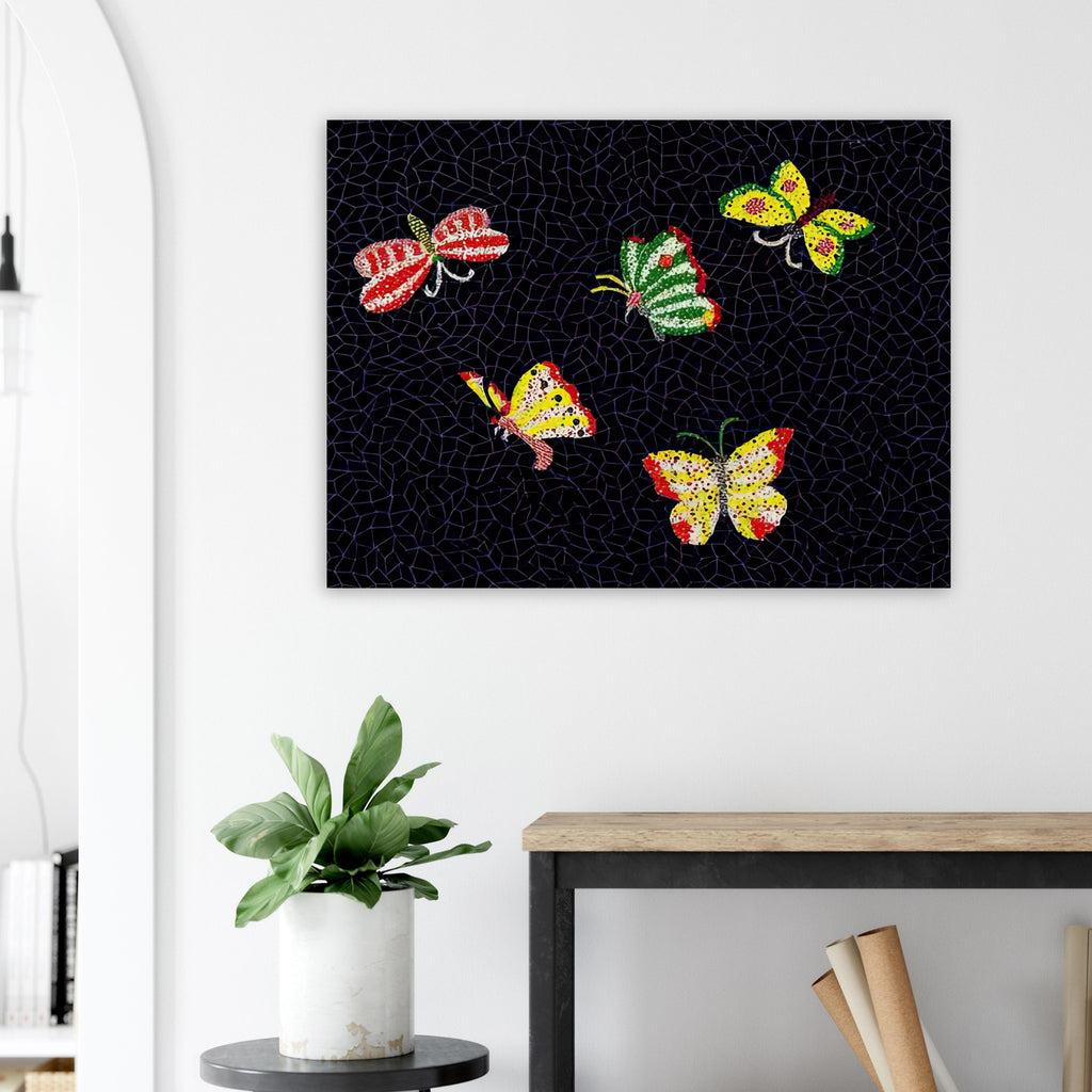 Yayoi Kusama poster — Butterfly [Kusama 82] by Yayoi Kusama takes the lightness of a butterfly and gives it graphic intensity through pattern