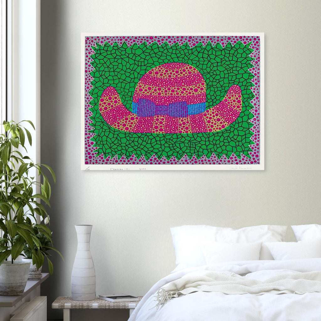 Yayoi Kusama poster — Chapeau II from Amour pour Toujours elevates a simple hat into a decorative, almost theatrical object