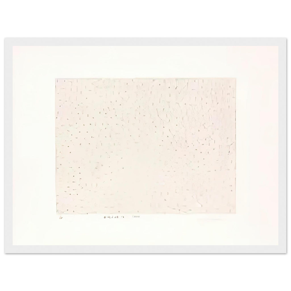Yayoi Kusama framed print — Infinity Nets (B) [Kusama 204] explores Kusama’s Infinity Net as a field built from countless repeated marks, white frame, 30x40 cm / 12x16″