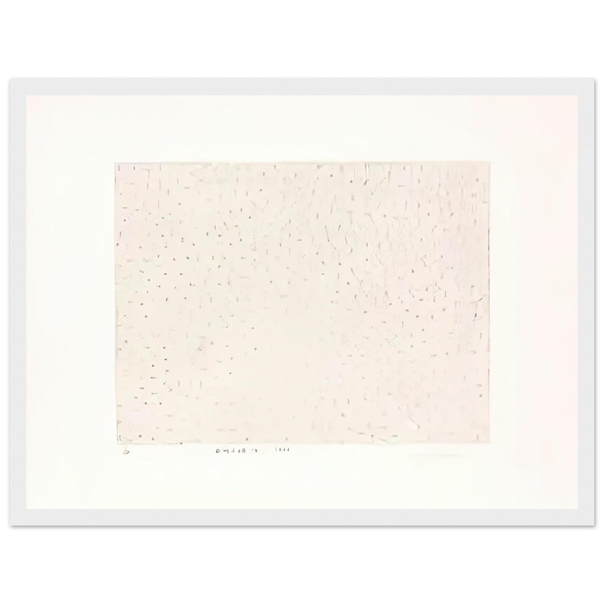 Yayoi Kusama framed print — Infinity Nets (B) [Kusama 204] explores Kusama’s Infinity Net as a field built from countless repeated marks, white frame, 30x40 cm / 12x16″