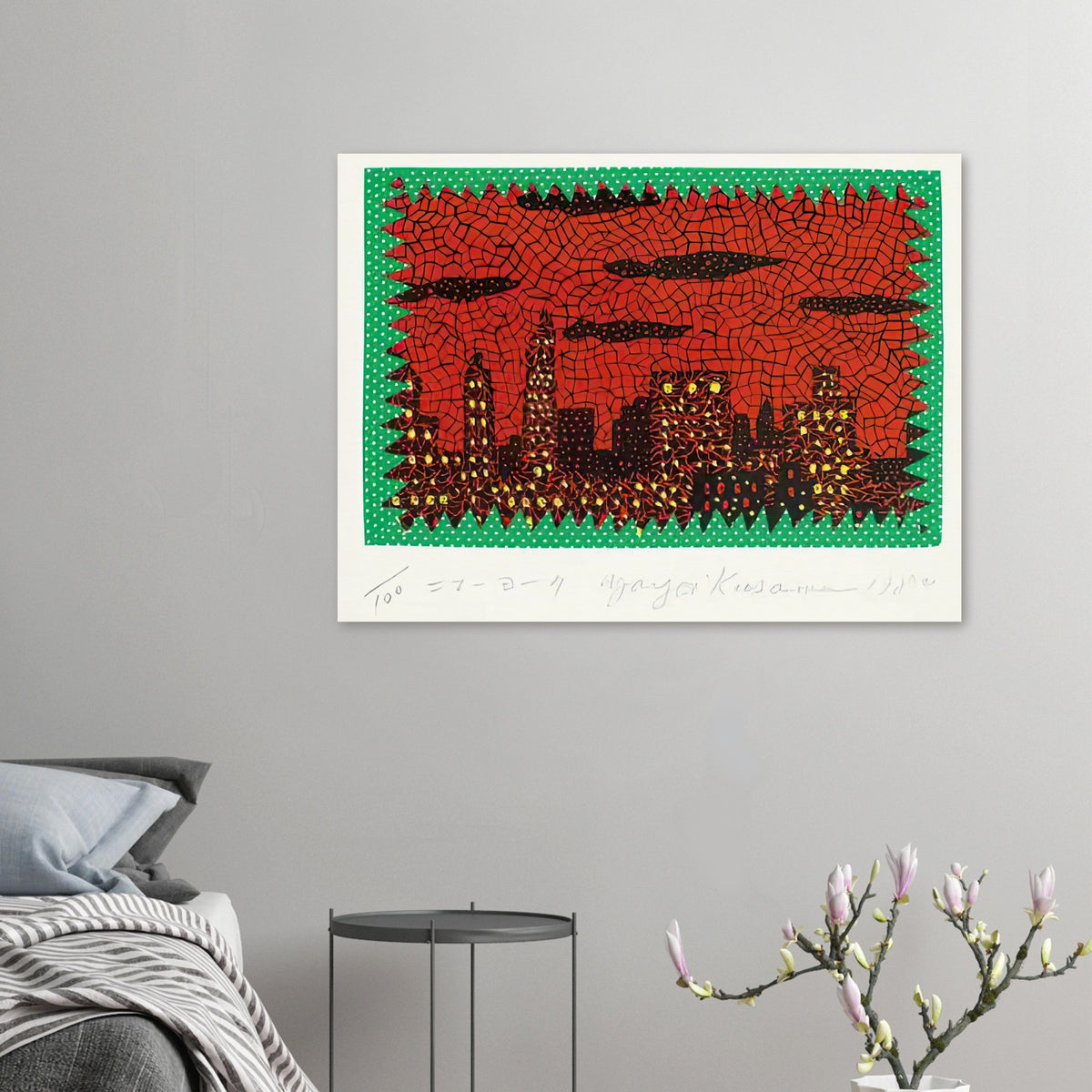 Yayoi Kusama poster — New York recalls the city where Kusama developed a radical artistic language of nets, soft sculpture and experimental performance