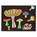 Yayoi Kusama poster — Toadstools explores the eccentric shapes of woodland fungi, balancing rounded caps and slender supports, 15x20 cm / 6x8″