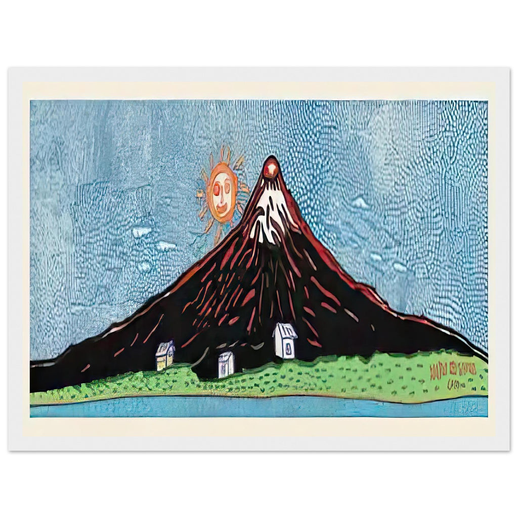 Yayoi Kusama framed print — Mt, white frame, 30x40 cm / 12x16″
