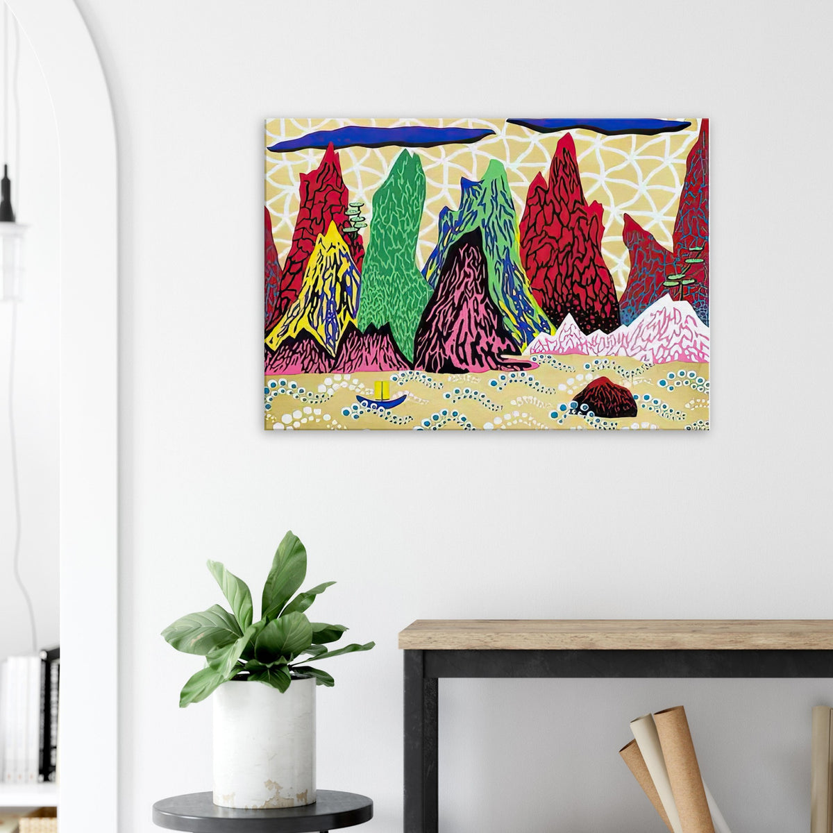 Yayoi Kusama canvas print — Yangtze River identifies one of Asia’s great waterways, bringing a geographical and atmospheric subject into Kusama’s oeuvre