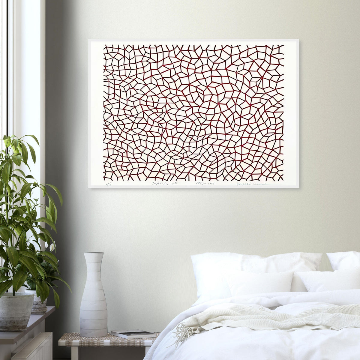 Yayoi Kusama framed print — Infinity Nets [Kusama 76] explores Kusama’s Infinity Net as a field built from countless repeated marks