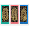 Yayoi Kusama framed print — Pumpkins [Kusama 146] shifts the emphasis from a single gourd to a plural subject, white frame, 30x40 cm / 12x16″