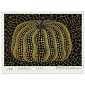 Yayoi Kusama poster — Pumpkin places the rounded gourd at the center of Kusama’s visual imagination, treating a humble vegetable as an individual character, 15x20 cm / 6x8″
