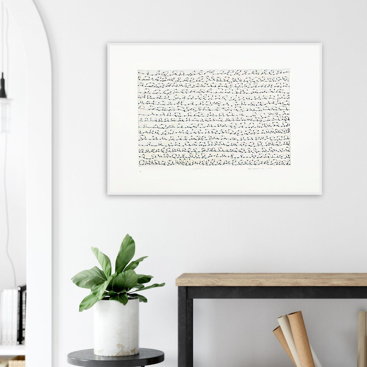 Yayoi Kusama framed print — Endless makes the idea of continuation its subject, inviting the eye to follow pattern without expecting a clear endpoint