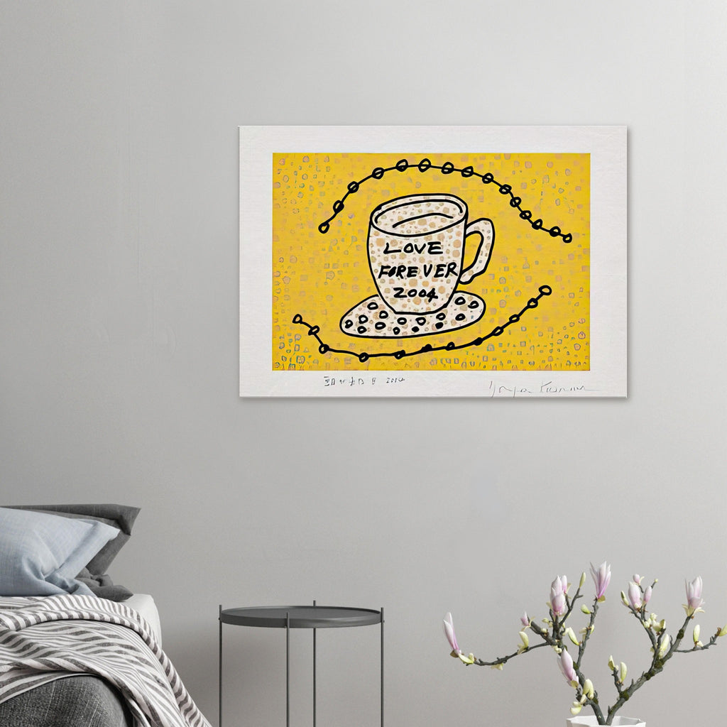 Yayoi Kusama canvas print — Morning Is Here (B) joins a series of compact 2004 prints in which the beginning of the day becomes a subject for personal symbols and tightly controlled graphic