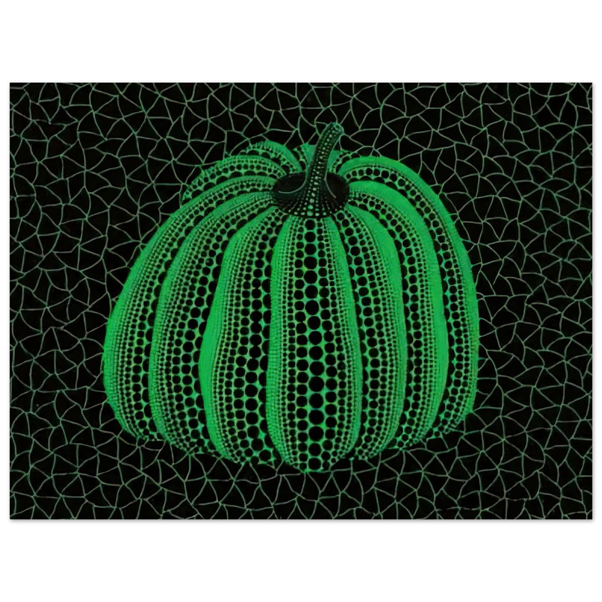 Yayoi Kusama poster — Pumpkin (GY) is one precisely named variation on Yayoi Kusama’s iconic pumpkin theme, 15x20 cm / 6x8″