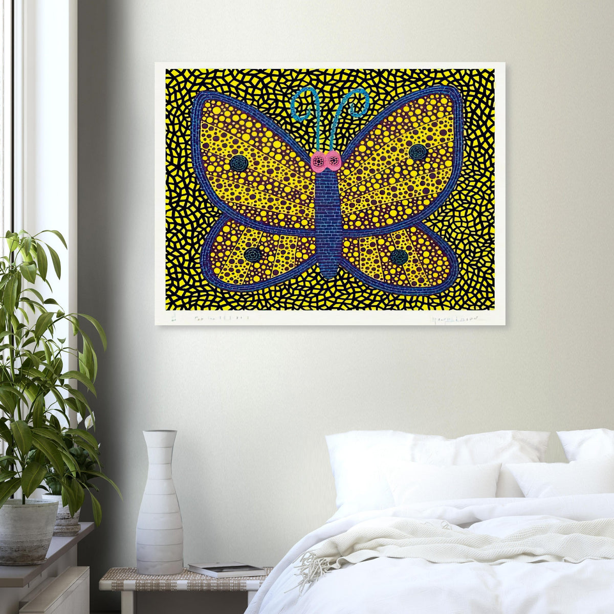 Yayoi Kusama poster — Papillon I from Amour pour Toujours explores the butterfly as a symbol of delicacy and transformation
