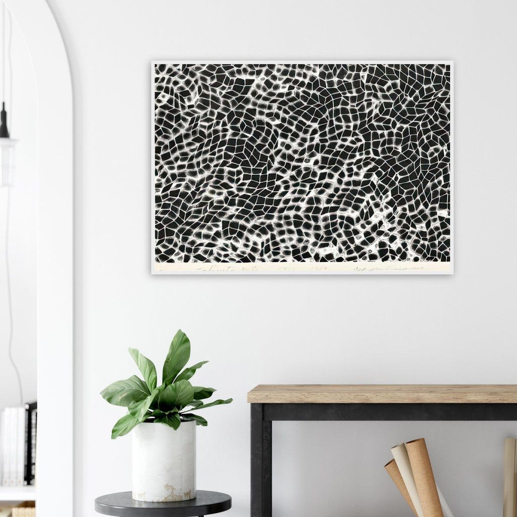 Yayoi Kusama framed print — Infinity Nets (Image 4) explores Kusama’s Infinity Net as a field built from countless repeated marks