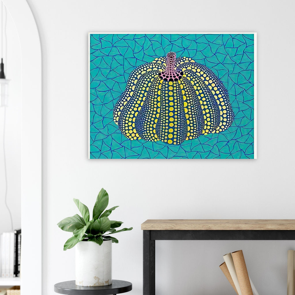 Yayoi Kusama poster — Pumpkin (OG) [Kusama 156] revisits Kusama’s best-known vegetable through the relationship between its distinctive form and repeating ornament