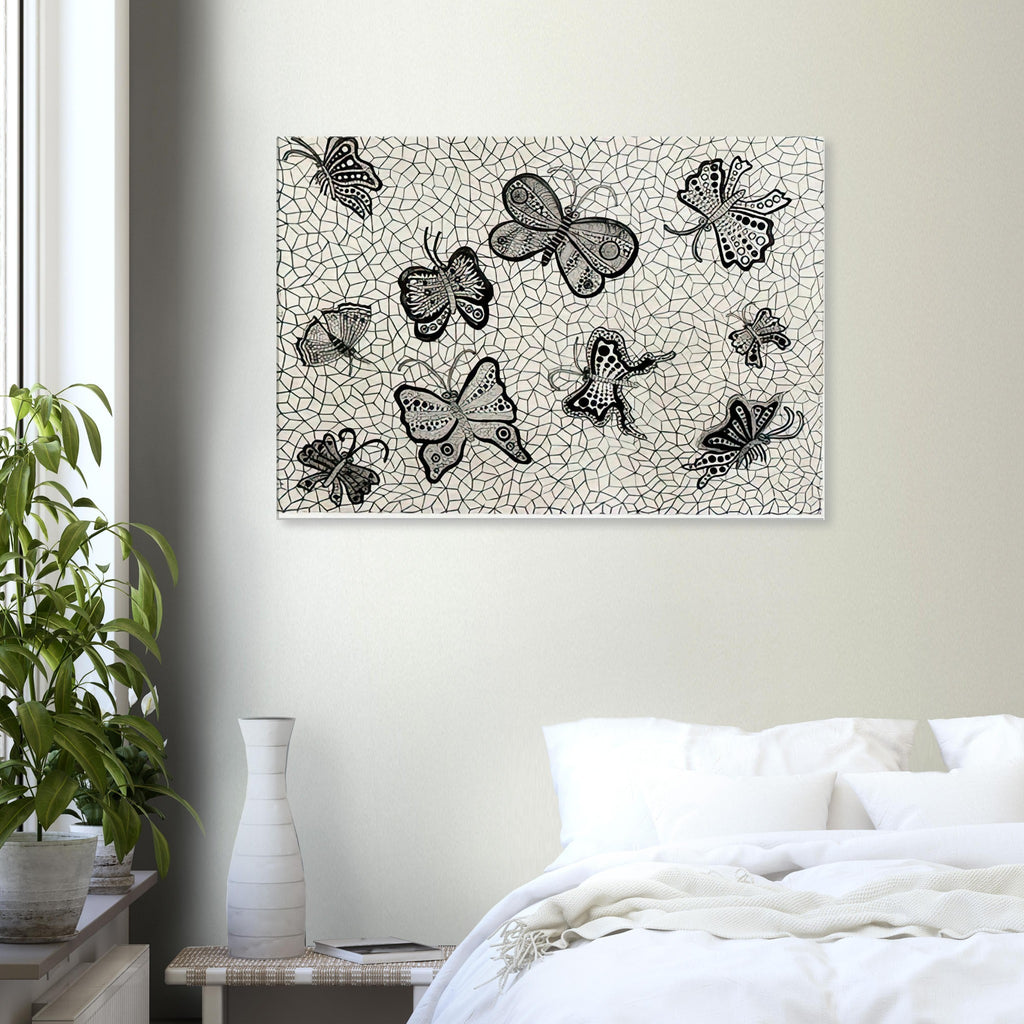 Yayoi Kusama canvas print — Butterflies draws on the delicate symmetry and movement of a familiar insect, a recurring subject in Kusama’s printmaking