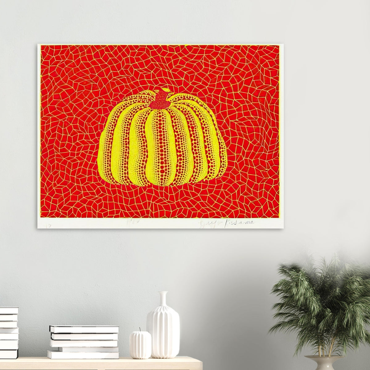 Yayoi Kusama poster — Pumpkin Orange presents Kusama’s familiar pumpkin through an explicitly orange variation