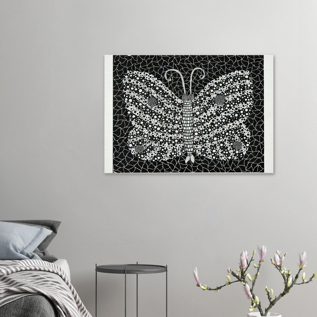 Yayoi Kusama canvas print — Butterfly [Kusama 18] by Yayoi Kusama takes the lightness of a butterfly and gives it graphic intensity through pattern