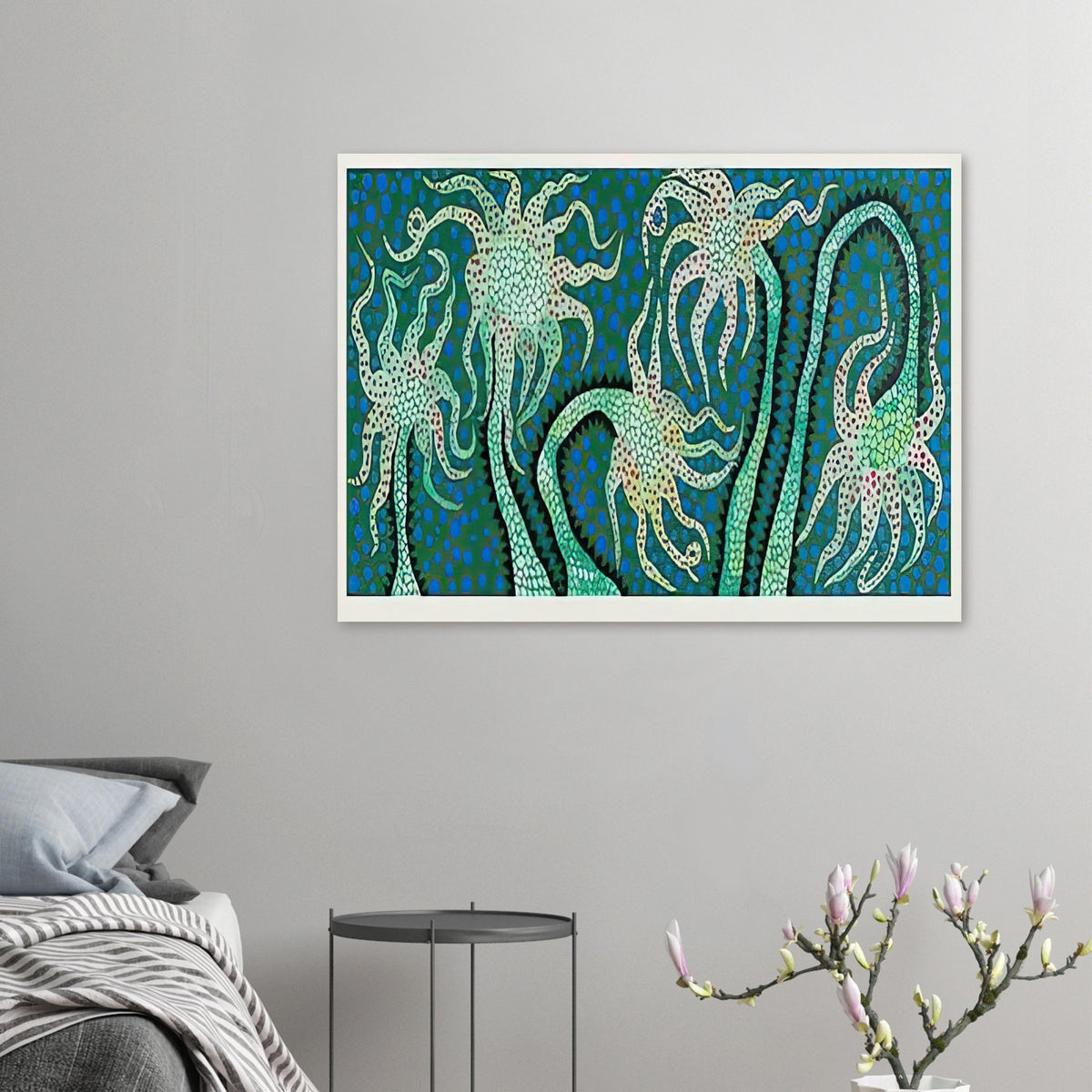 Yayoi Kusama poster — Night Flowers (B) explores the mystery of blossoms after dark