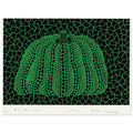 Yayoi Kusama poster — Pumpkin (G) [Kusama 151] revisits Kusama’s best-known vegetable through the relationship between its distinctive form and repeating ornament, 15x20 cm / 6x8″