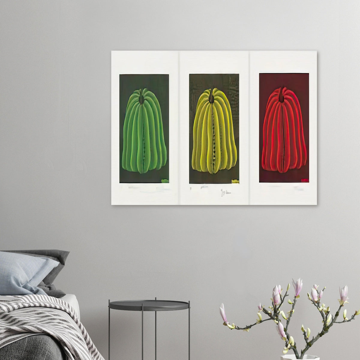 Yayoi Kusama poster — Pumpkin 2000 (Set) uses a set treatment to reinterpret one of Kusama’s most affectionate subjects