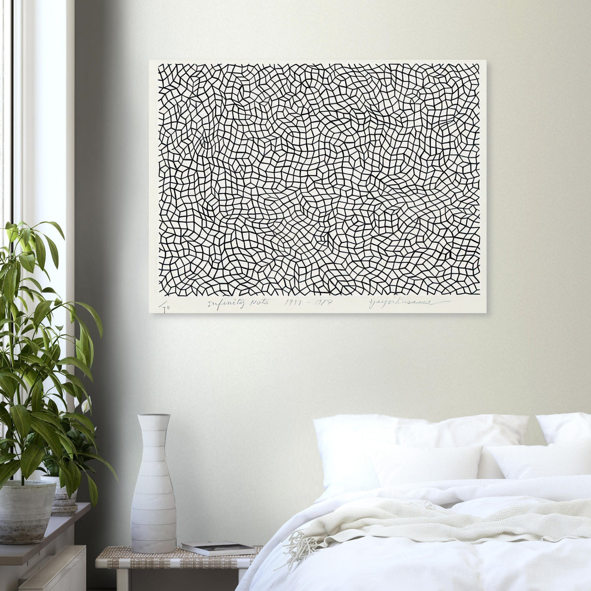 Yayoi Kusama poster — Infinity Nets [Kusama 48] explores Kusama’s Infinity Net as a field built from countless repeated marks