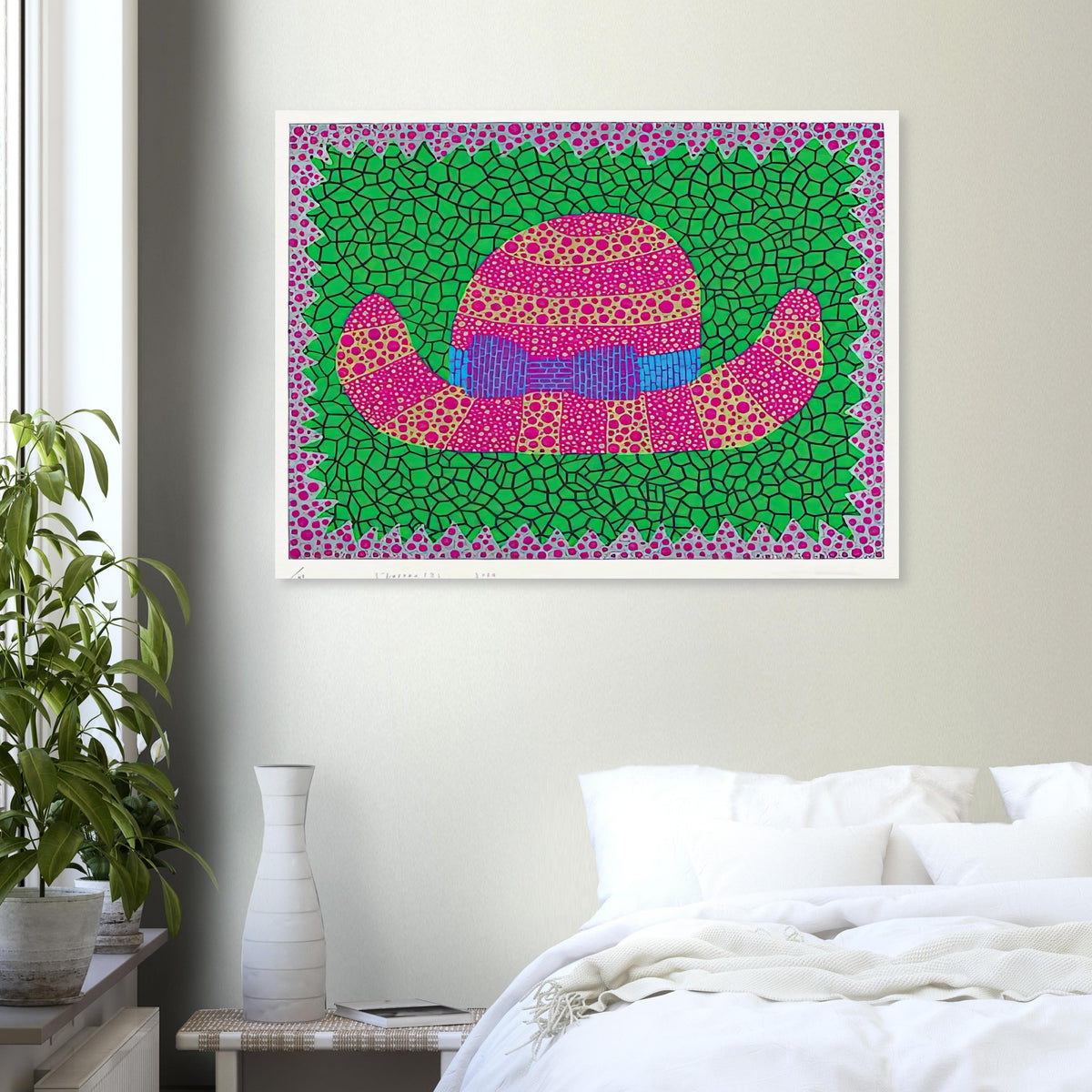 Yayoi Kusama poster — Hat II turns an everyday hat into a subject for playful observation