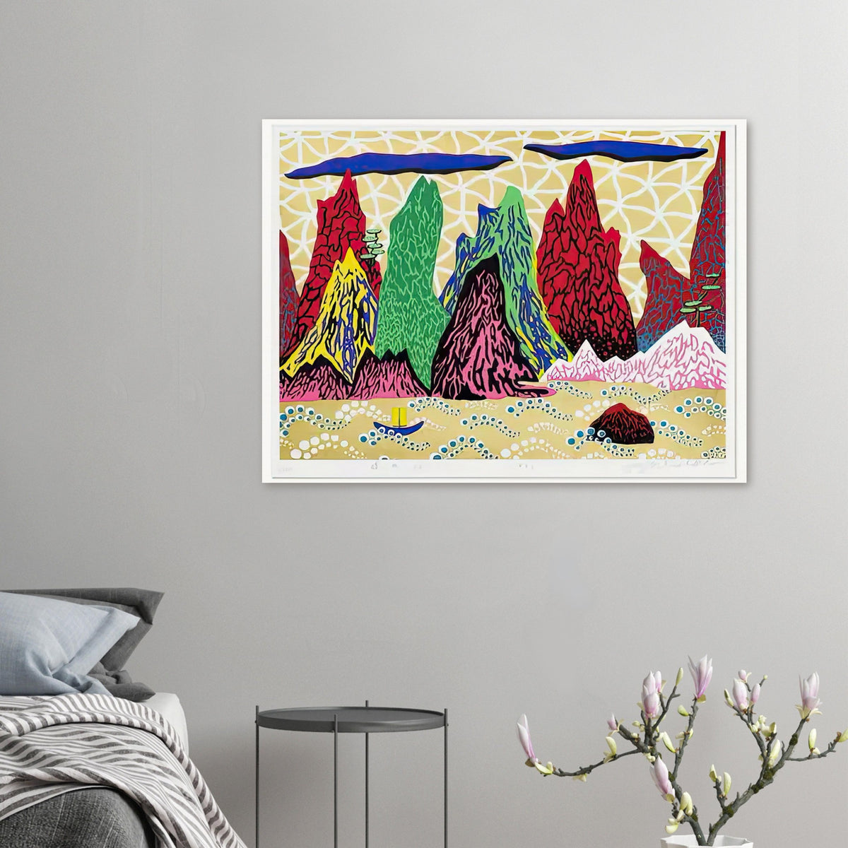 Yayoi Kusama poster — Yangtze River identifies one of Asia’s great waterways, bringing a geographical and atmospheric subject into Kusama’s oeuvre