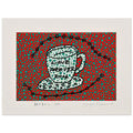 Yayoi Kusama poster — Morning Is Here (C) joins a series of compact 2004 prints in which the beginning of the day becomes a subject for personal symbols and tightly controlled graphic, 15x20 cm / 6x8″