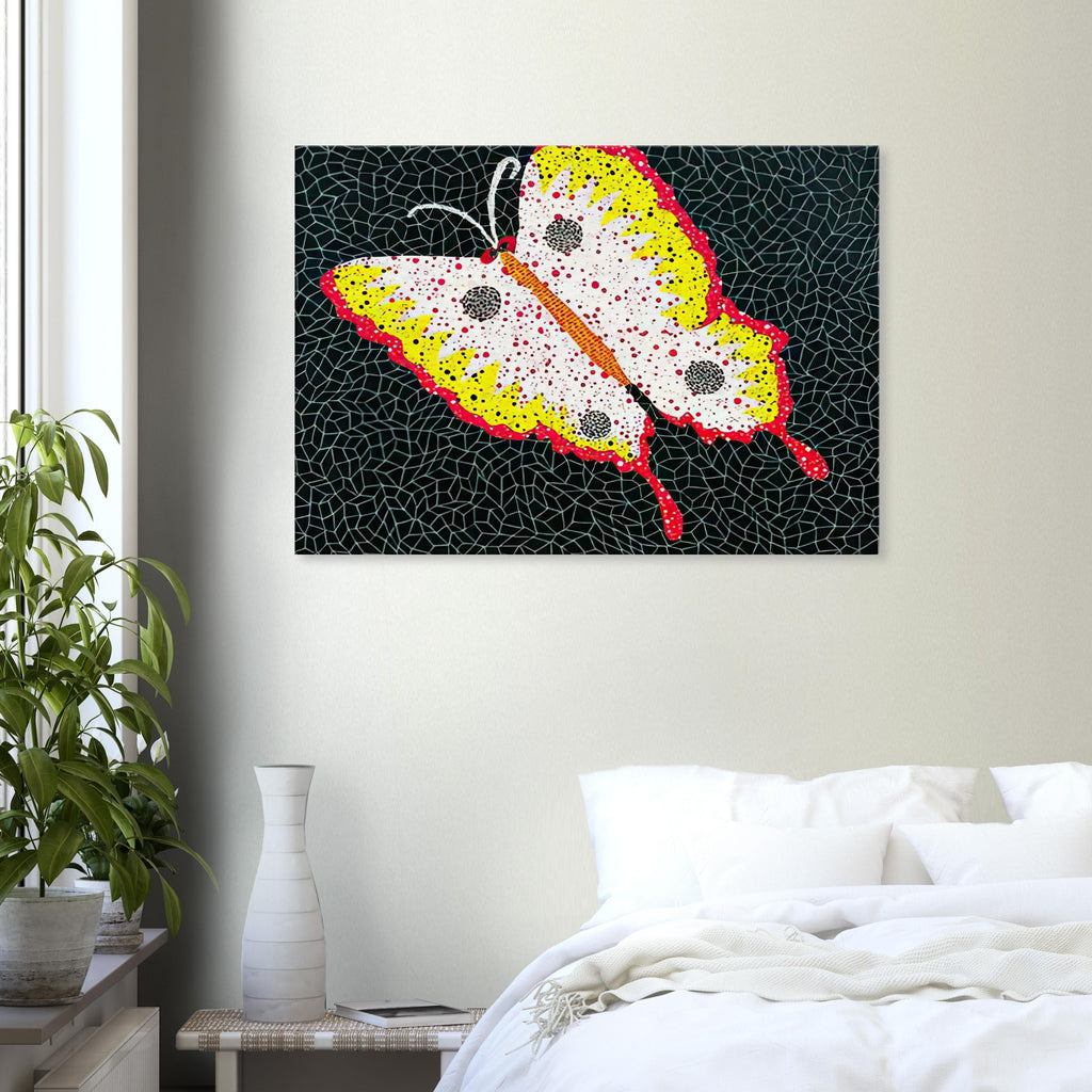 Yayoi Kusama canvas print — Butterfly [Kusama 81] by Yayoi Kusama takes the lightness of a butterfly and gives it graphic intensity through pattern