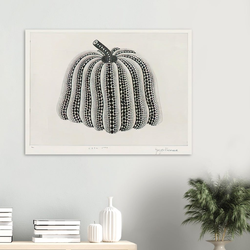 Yayoi Kusama poster — Pumpkin [Kusama 201] revisits Kusama’s best-known vegetable through the relationship between its distinctive form and repeating ornament