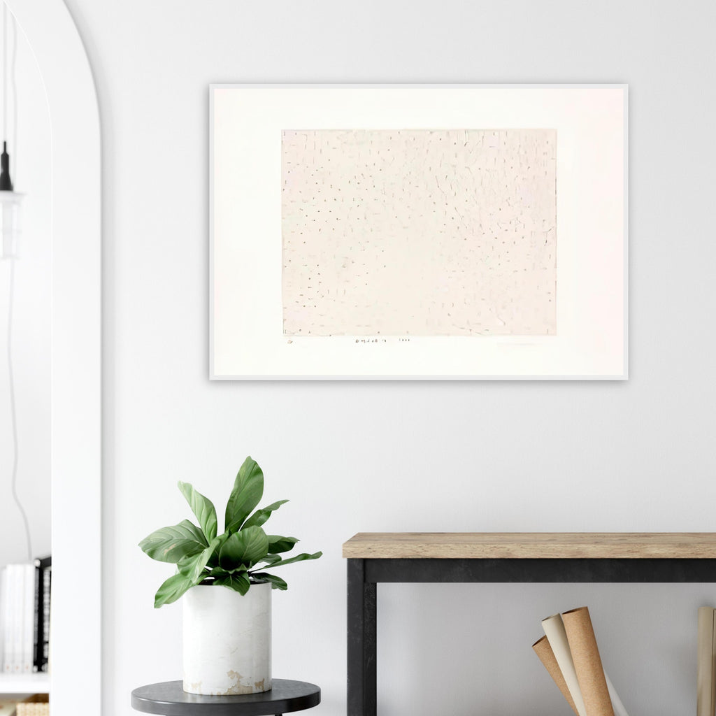 Yayoi Kusama framed print — Infinity Nets (B) [Kusama 204] explores Kusama’s Infinity Net as a field built from countless repeated marks
