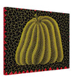 Yayoi Kusama canvas print — Citrouille I from Amour pour Toujours gives Kusama’s beloved pumpkin a celebratory role within a portfolio devoted to love, 45x60 cm / 18x24″
