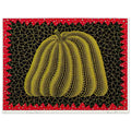 Yayoi Kusama poster — Citrouille I from Amour pour Toujours gives Kusama’s beloved pumpkin a celebratory role within a portfolio devoted to love, 15x20 cm / 6x8″