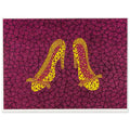 Yayoi Kusama poster — High Heels (2) makes a fashion accessory the protagonist of a Kusama print, 15x20 cm / 6x8″