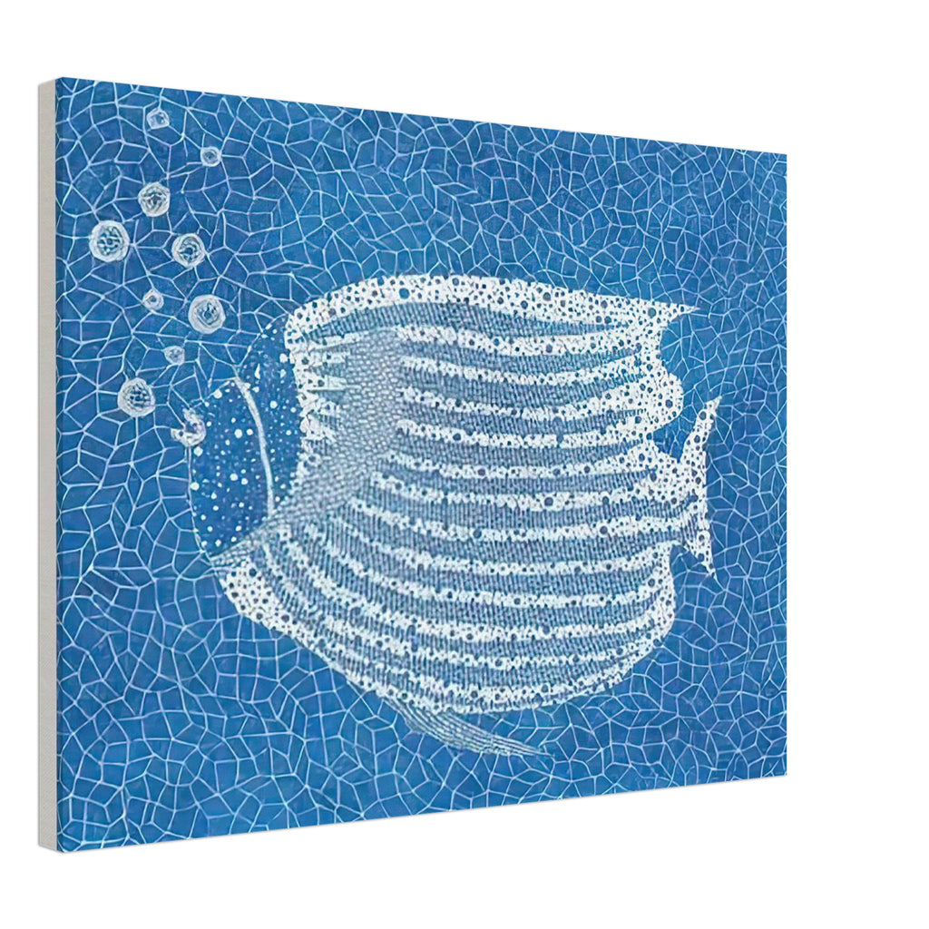 Yayoi Kusama canvas print — Fish (2) gives the fish’s streamlined body and sense of underwater movement a graphic role, 45x60 cm / 18x24″