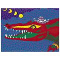 Yayoi Kusama poster — Lunar Eclipse draws on a celestial event in which one form interrupts another, creating an image of concealment and change, 15x20 cm / 6x8″