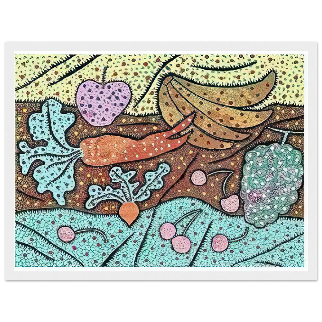 Yayoi Kusama framed print of Standing in the Visionary Field — standing in the Visionary Field belongs to Kusama’s important early printmaking period and combines an imaginative landscape with the visual idea of proliferation, white frame, 30x40 cm / 12x16″