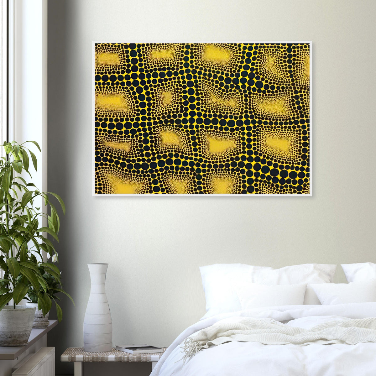 Yayoi Kusama framed print — Town introduces a built environment into Kusama’s range of natural and domestic subjects