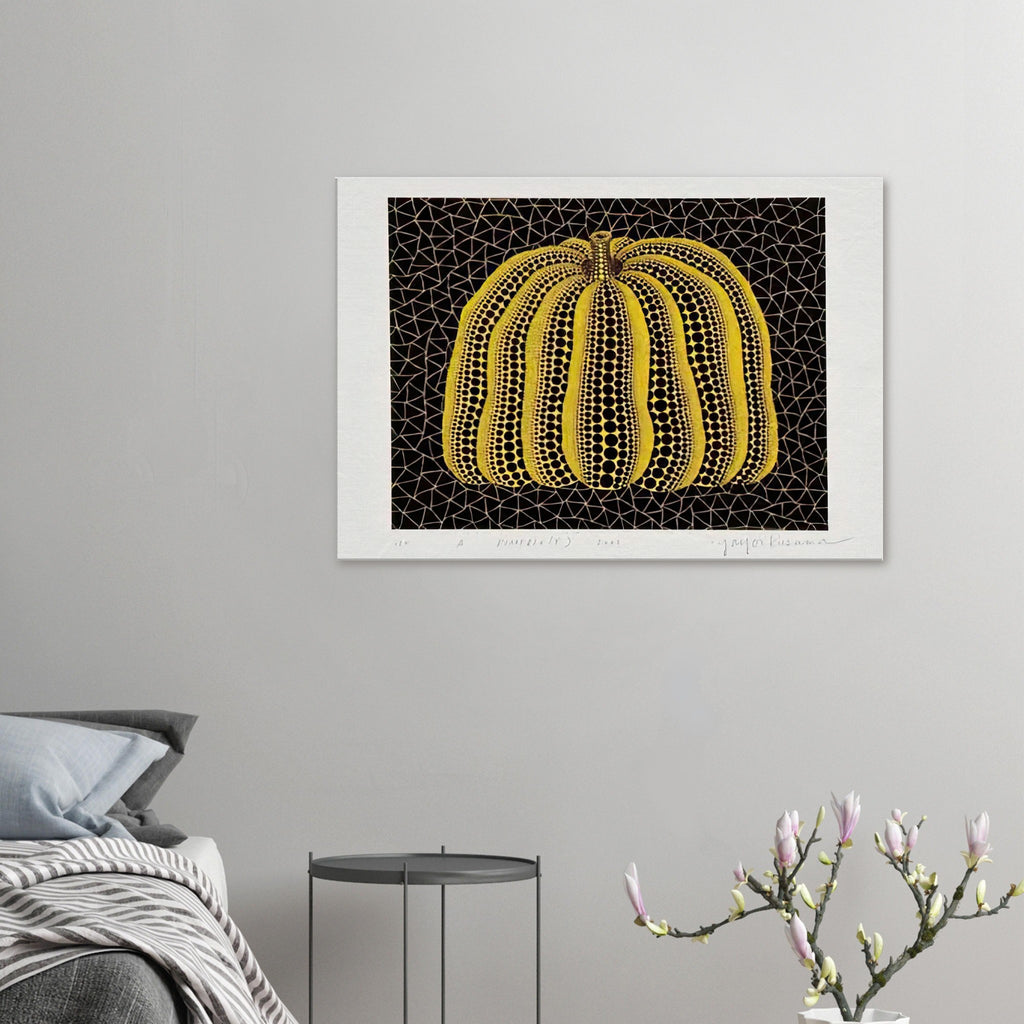 Yayoi Kusama canvas print — Pumpkin (Y) is one precisely named variation on Yayoi Kusama’s iconic pumpkin theme
