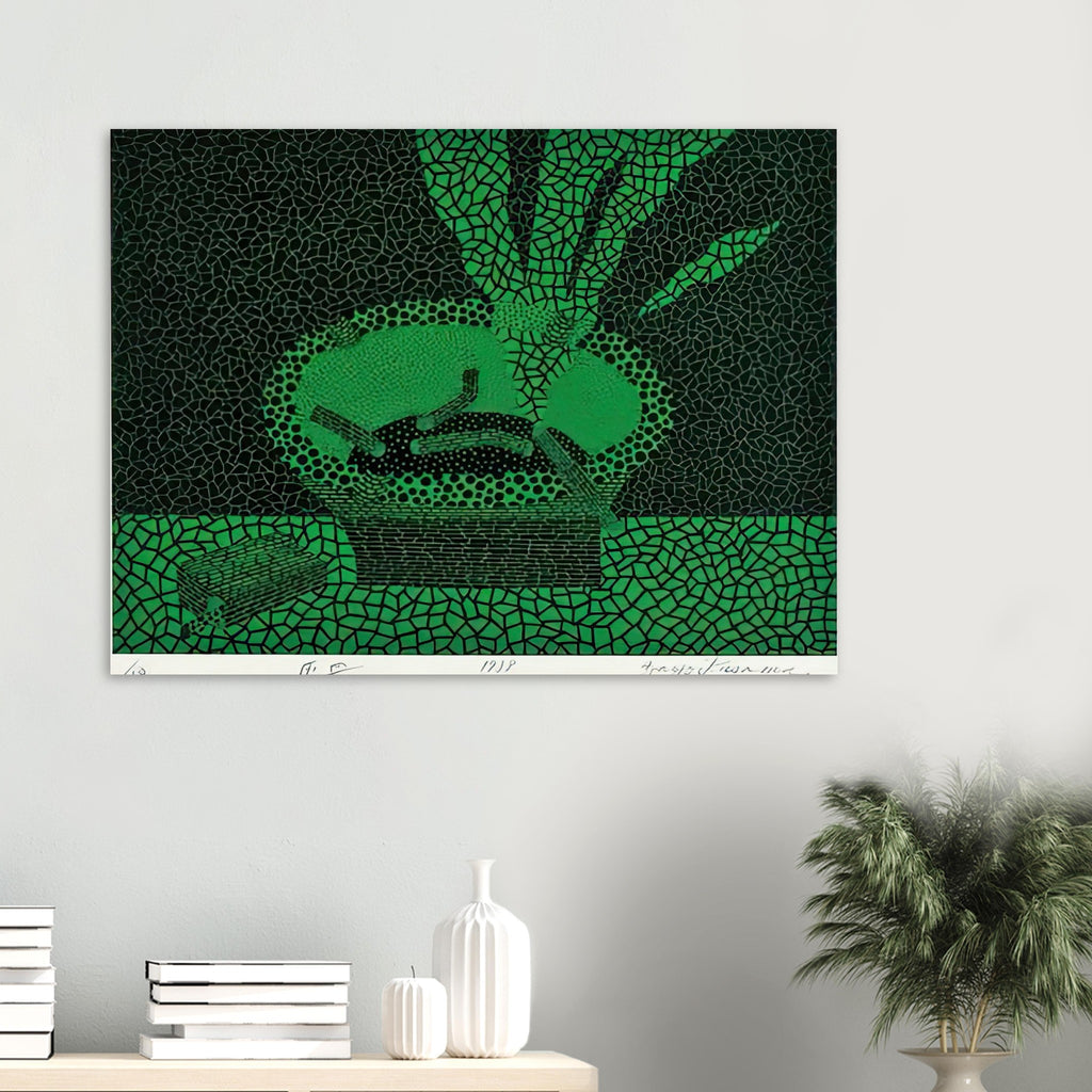 Yayoi Kusama poster — The familiar outline of an ashtray becomes unexpectedly compelling in this early Kusama still-life subject