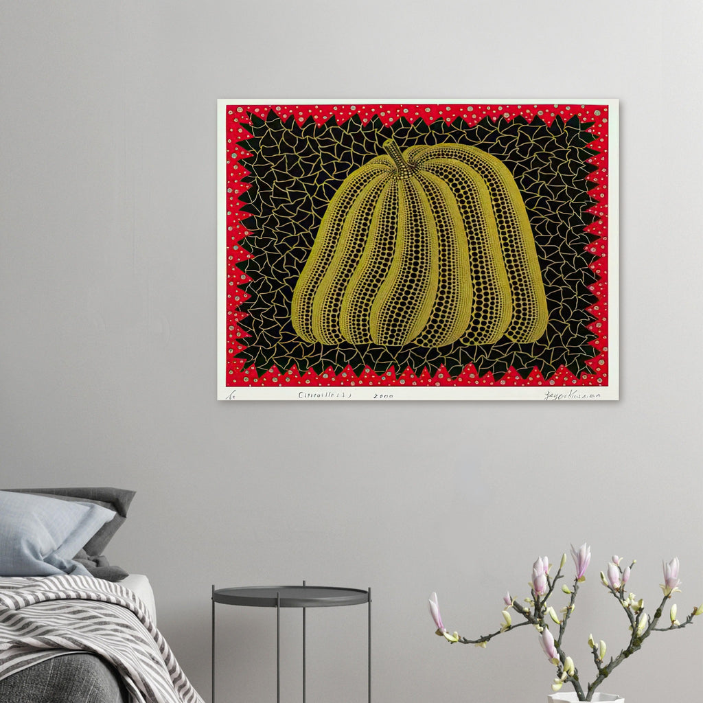 Yayoi Kusama poster — Citrouille I from Amour pour Toujours gives Kusama’s beloved pumpkin a celebratory role within a portfolio devoted to love