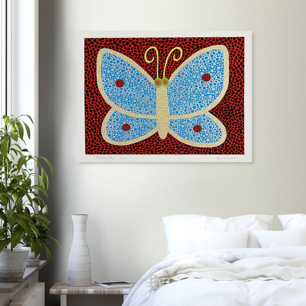 Yayoi Kusama poster — Papillon II from Amour pour Toujours explores the butterfly as a symbol of delicacy and transformation