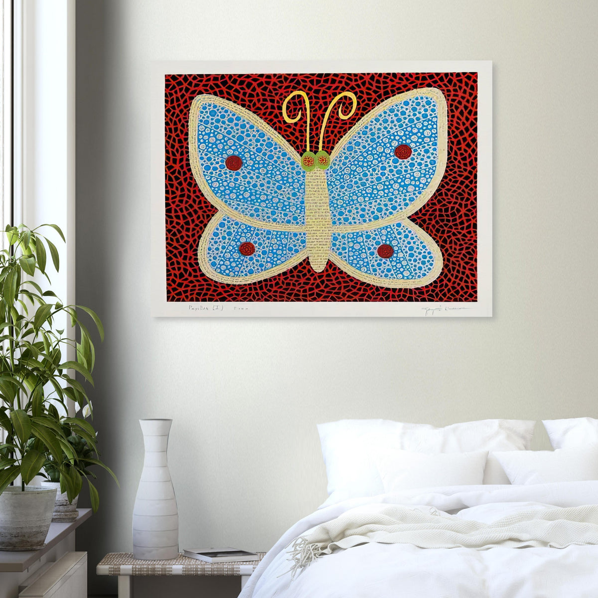 Yayoi Kusama poster — Papillon II from Amour pour Toujours explores the butterfly as a symbol of delicacy and transformation