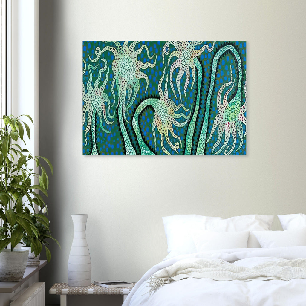 Yayoi Kusama canvas print — Night Flowers (B) explores the mystery of blossoms after dark