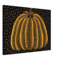 Yayoi Kusama canvas print — Pumpkin (YY) [Kusama 231] revisits Kusama’s best-known vegetable through the relationship between its distinctive form and repeating ornament, 45x60 cm / 18x24″