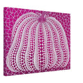 Yayoi Kusama canvas print — Pumpkin Purple presents Kusama’s familiar pumpkin through an explicitly purple variation, 45x60 cm / 18x24″
